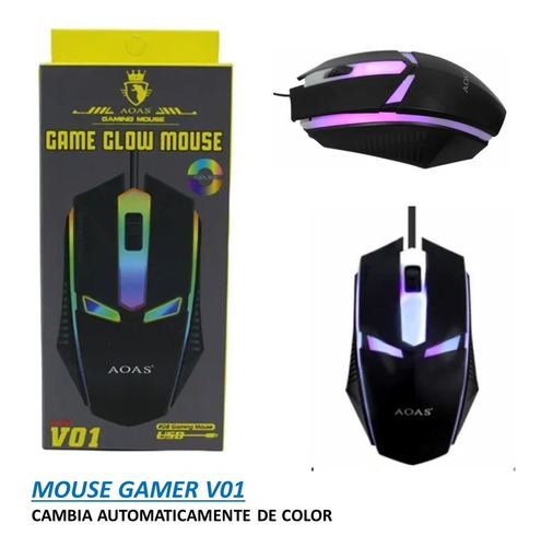 Mouse Gamer Barato Mouse Usb V01 1200 Dpi Multicolor Aoas