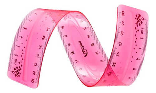 Regua Flexível Inquebravel De Borracha 30cm Twistnflex Maped Cor Rosa-chiclete