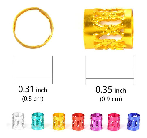 30 Anillos Trenzados Para El Cabello, Con Cuentas De Rastas