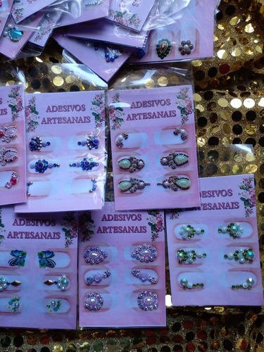Imagem 3 de 7 de Jóias E Películas Para Unhas Kit Com 60 Cartelas 180 Pares