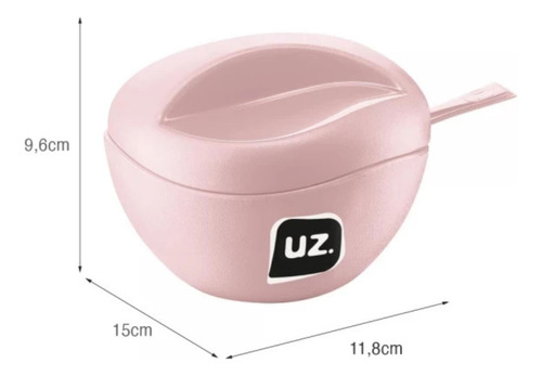 Açucareiro Com Tampa E Colher 300ml Rosa - Uz