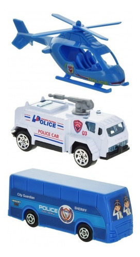 Estacion De Policia Omnibus Camion Helicoptero 21 Piezas