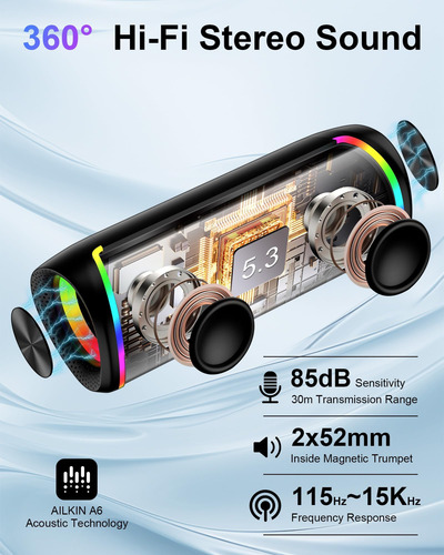 Altavoz De Bluetooth Portátil De Ailkin, Altavoz De Audio Hd