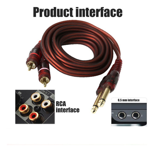Cable De Audio Dual 1/4 Jack 6,35 Mm A Dual Rca Phono Macho