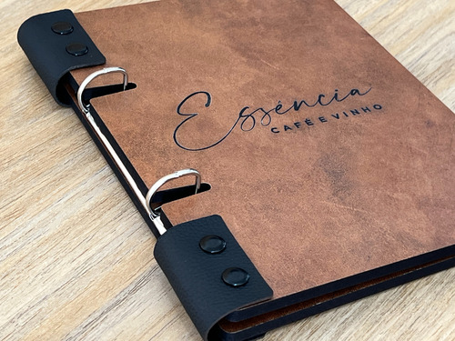 Capa De Cardápio 15x21cm Menu, Fichário Café E Vinhos 10 Uni