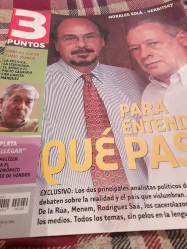 Revista 3 Puntos Vargas Llosa Meltzer Morales Sola 2002