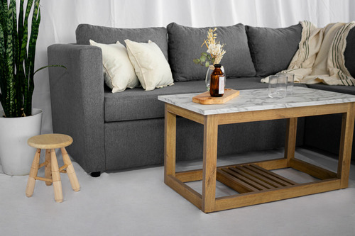 Sillon Esquinero En L Camastro Lino + Mesa Ratona Combo Catalogo En Las Fotos