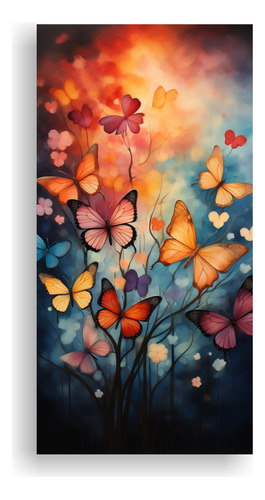 100x50cm Cuadro Decorativo Abstracto Mural Mariposas Corazó