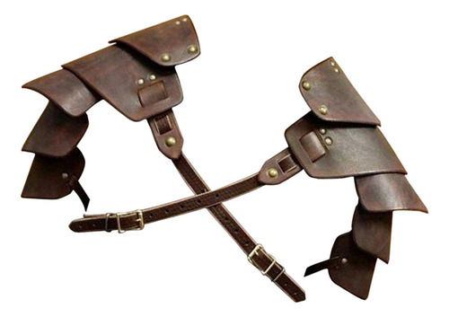 Couro Pu Medieval Shoulder Pauldron Cover Shoulder Café