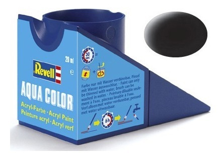 Revell Tinta Acrílica 36107 Aqua Color Preto Brilhante 18ml