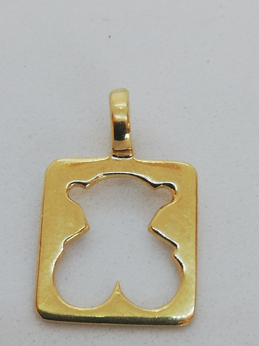 Dije Oro 14k Cuadro Con Oso Amarillo Nuevo 