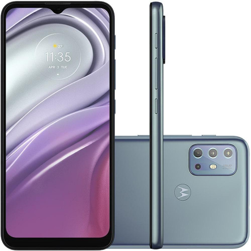 Imagem 1 de 12 de Kit Celular Motorola Moto G20 Azul Capa Triangle Pelicula