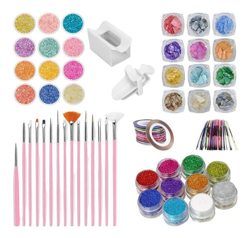 Kit Decoração Para Unhas Madrepérolas +dispenser + 10 Filtro