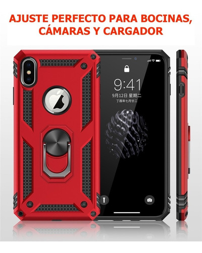 Funda Para iPhone 12 Pro Max Anillo Metal Uso Rudo +mica 10d