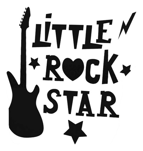 Vinilo Decorativo Guitarra Rock Star Little