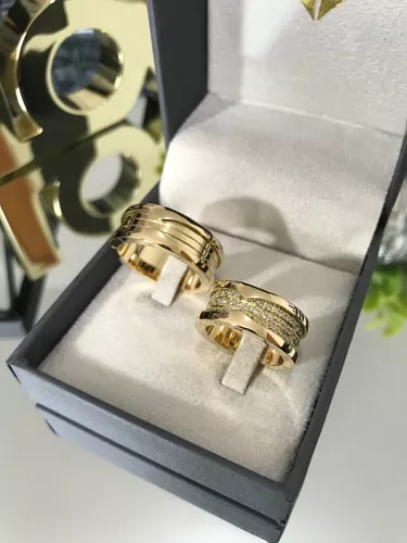 Aliança Casamento Ouro 18k Com Diamantes