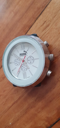 Reloj Puma Negro Con Fondo Blanco - Malla De Goma Negro Blanco Blanco (Usado)