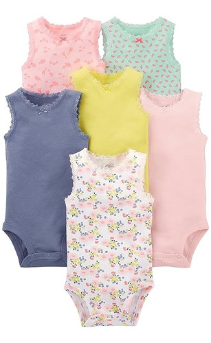 Set 6 Bodys Manga Corta - Carters Original Para Niñas