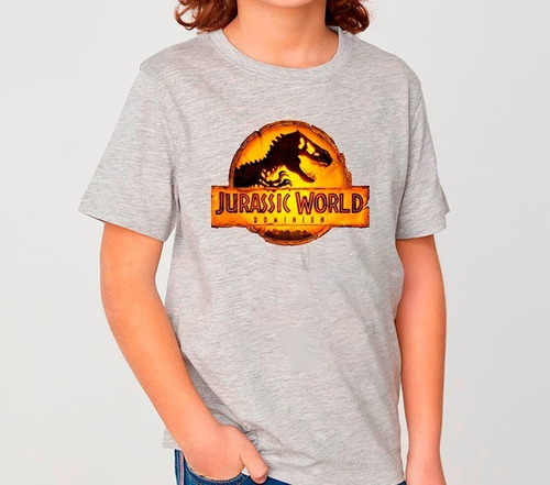 Polera Estampada Niño Jurassic World Película 2022 Algodon