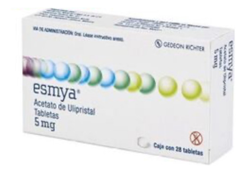 Esmya 28 Tabletas Caja Acetato De Ulipristal 5 Mg