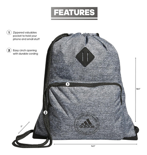 Bolso Clásico adidas Jersey Onix Gris/negro, Talla Única