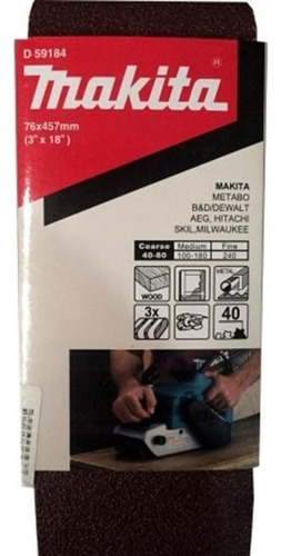 Pack 3 Lijas De Banda 3''x18'' (76x457mm) - Makita