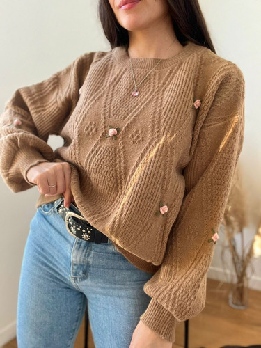Sweater Importado De Mujer Bordado Super Suave Y Calentito