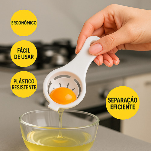 Separador De Claras E Gemas De Ovos Prático E Eficiente