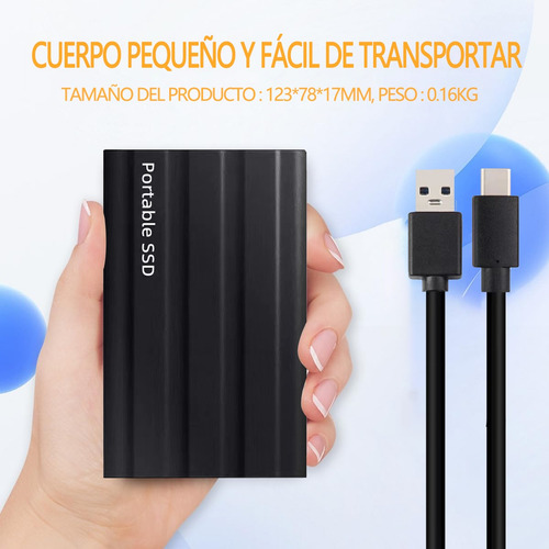 Externo Disco Duro Ssd 2tb 2000gb Sólido Mini Portátil