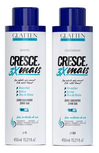  Glatten Cresce 3x Mais Shampoo E Condicionador