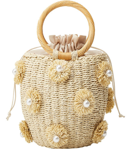 Bolso De Paja De Verano Para Mujer, Bolso De Mano Con Forma 