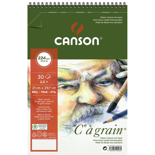 Block Canson 224gr A4 Grano Fino/medio Lapiz Pastel Acuarela