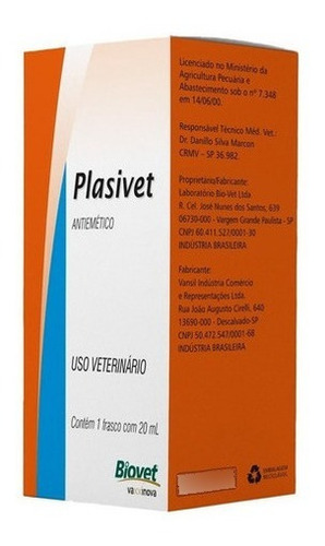 Kit 03 Plasivet Biovet Para Cães E Gatos 20ml Anti-vomito