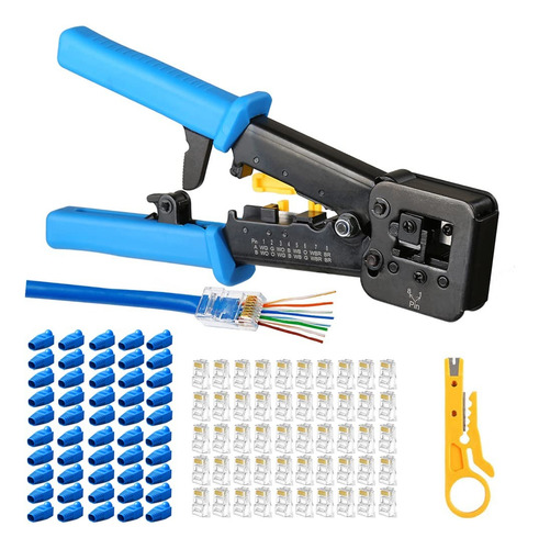 Crimpeadora Rj45 +50 Conector Cat6 Prensa Anticorte