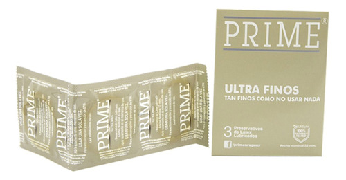 Preservativos Prime Ultrafino Caja X3 Unidades C/u  Pack X5