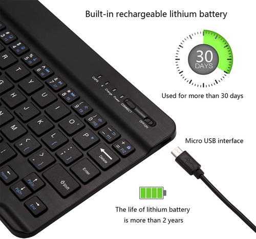 Imagen 6 de 9 de Mini-teclado Ultra Delgado Bluetooth Español Inalambrico