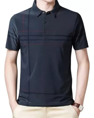 Polo De Seda Helada Con Solapa Para Hombre B