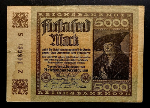 Alemania Billete 5000 Marcos 1922 Bueno Pick 81a 