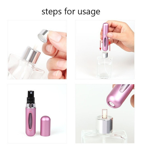 Atomizador Botella 5ml Recarga Perfume Lila Espejo - D981