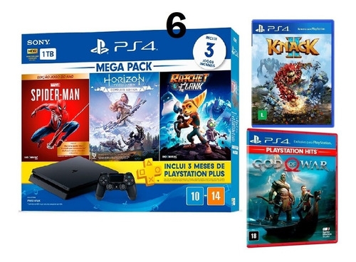 Sony Playstation 4 Slim 1tb Mega Pack: The Last Of Us Preto Onyx