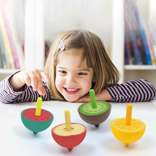 Kinderga Manual De Madera Con Tapa De Fruta Giratoria De Col