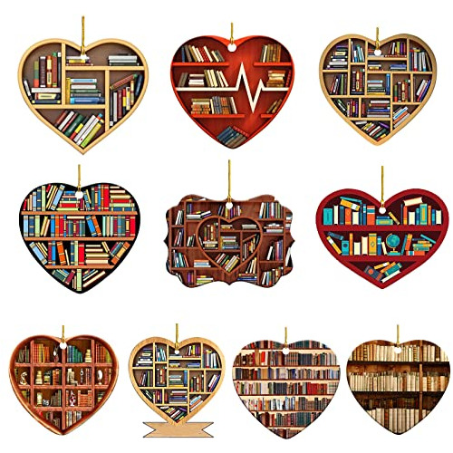 10 Piezas Adornos Corazón Amantes De Libros, Adorno De...