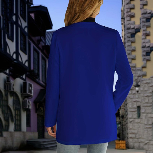 Abrigo De Moda Para Mujer, Suave Y Liso, Cuello Vuelto