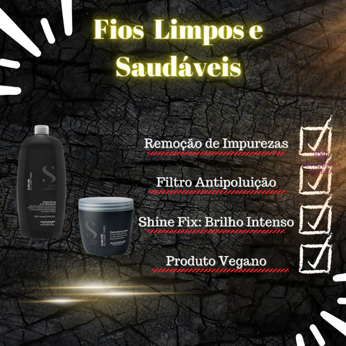 Shampoo 1l E Máscara 500g Alfaparf Semi Di Lino Detoxifying
