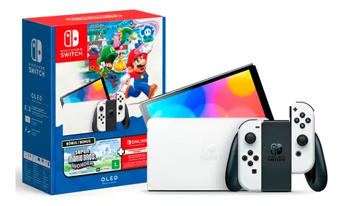 Console Nintendo Switch Oled 64gb Edicao Super Mario Bros Wonder 3 Meses Assinatura Online Nintendo
