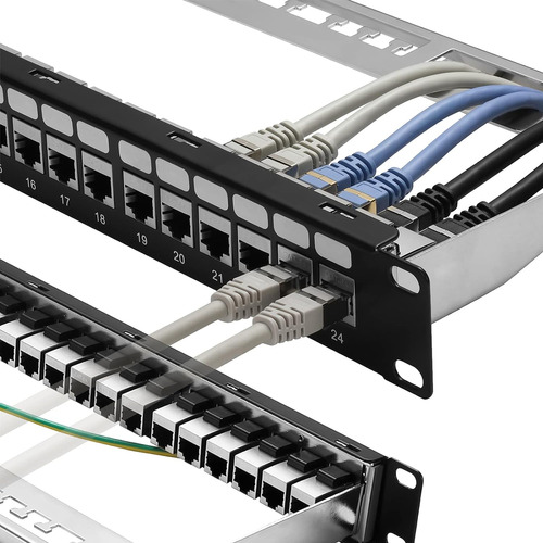 Patch Panel Cat6a De 24 Puertos Soporte Keystone 10g Lã...