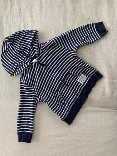 Campera Carters 12 Meses Rayada Azul Y Blanco