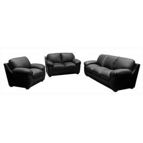 Dmuebles Sala Vanna 3-2-1 Ultracuero Negro + Envio Gratis