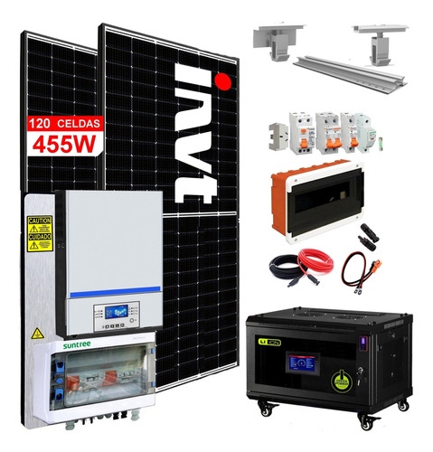 Kit Solar Inverter 3kw Litio Invt 13500w/d Tablero Ml10l