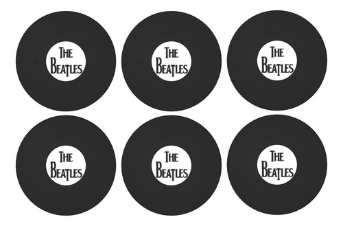 Posa Vasos Vinilo Toca Discos X 6 Unidades Bandas De Rock The Beatles Gris
